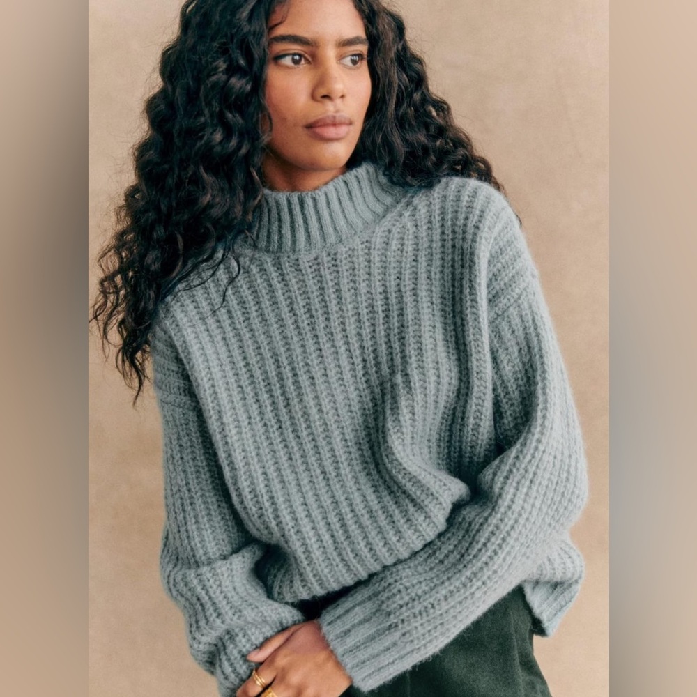Sezane Josepha sweater frosted blue size Medium